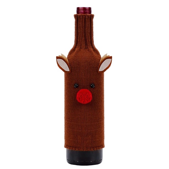 Christmas Wine Bottle Covers –Santa, Reindeer, Rudolph & Snowman Knit Gift Bags - Picture 9 of 9